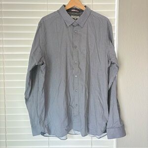 Ted Baker London Men’s Button Up Dress Shirt Long Sleeve Dark Gray Size 7 US 3XL